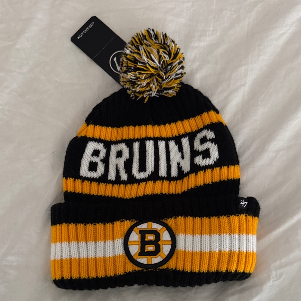 47 Bruins Black and Gold Knit Beanie